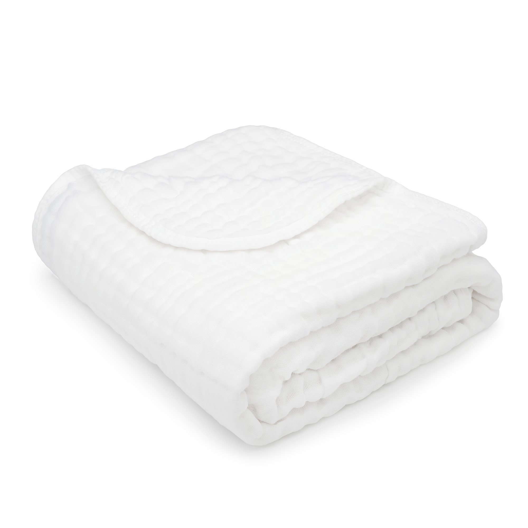 Comfy Cubs Muslin Cotton Baby Blanket, soft and breathable white, perfect for cozy comfort and gentle care for your little one.