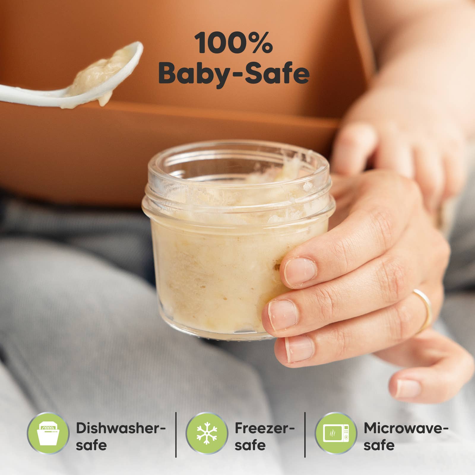 KeaBabies - 12pk Prep Baby Food Storage Containers, Leak-Proof Food Jars-Giggles N Gear