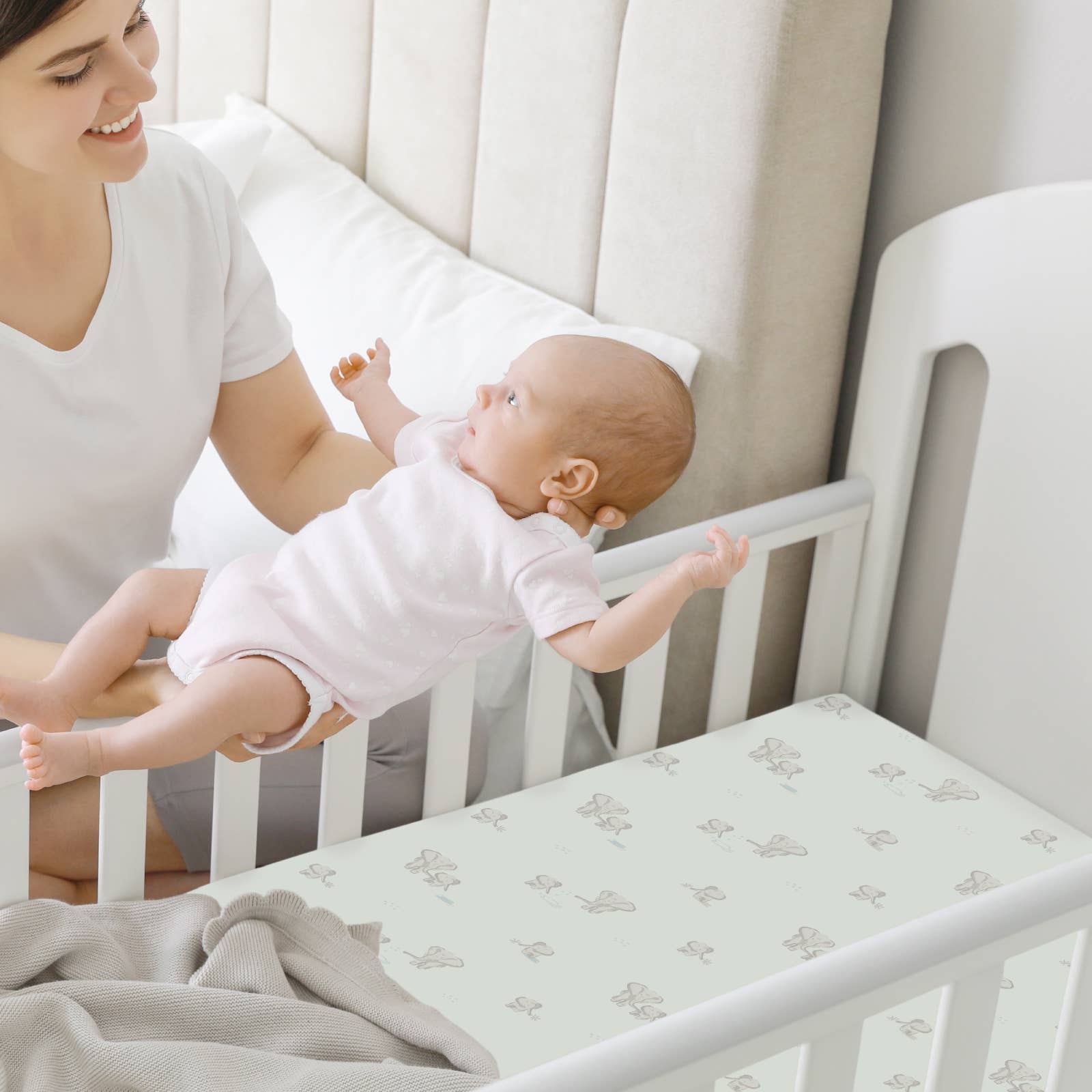 KeaBabies - KeaBabies Isla Fitted Mini Crib Sheets, Pack and Play Sheet - Elly-Giggles N Gear