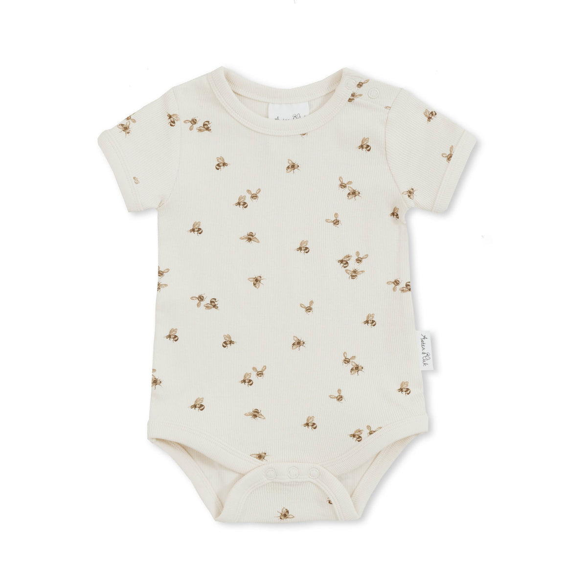 Bee Luxe Rib Onesie: Natural