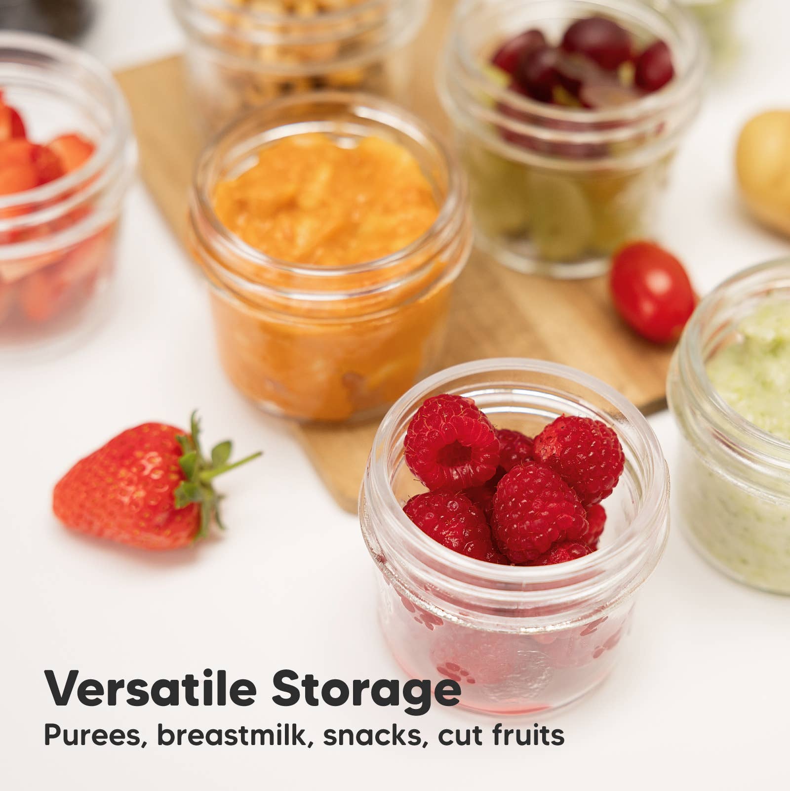 KeaBabies - 12pk Prep Baby Food Storage Containers, Leak-Proof Food Jars-Giggles N Gear