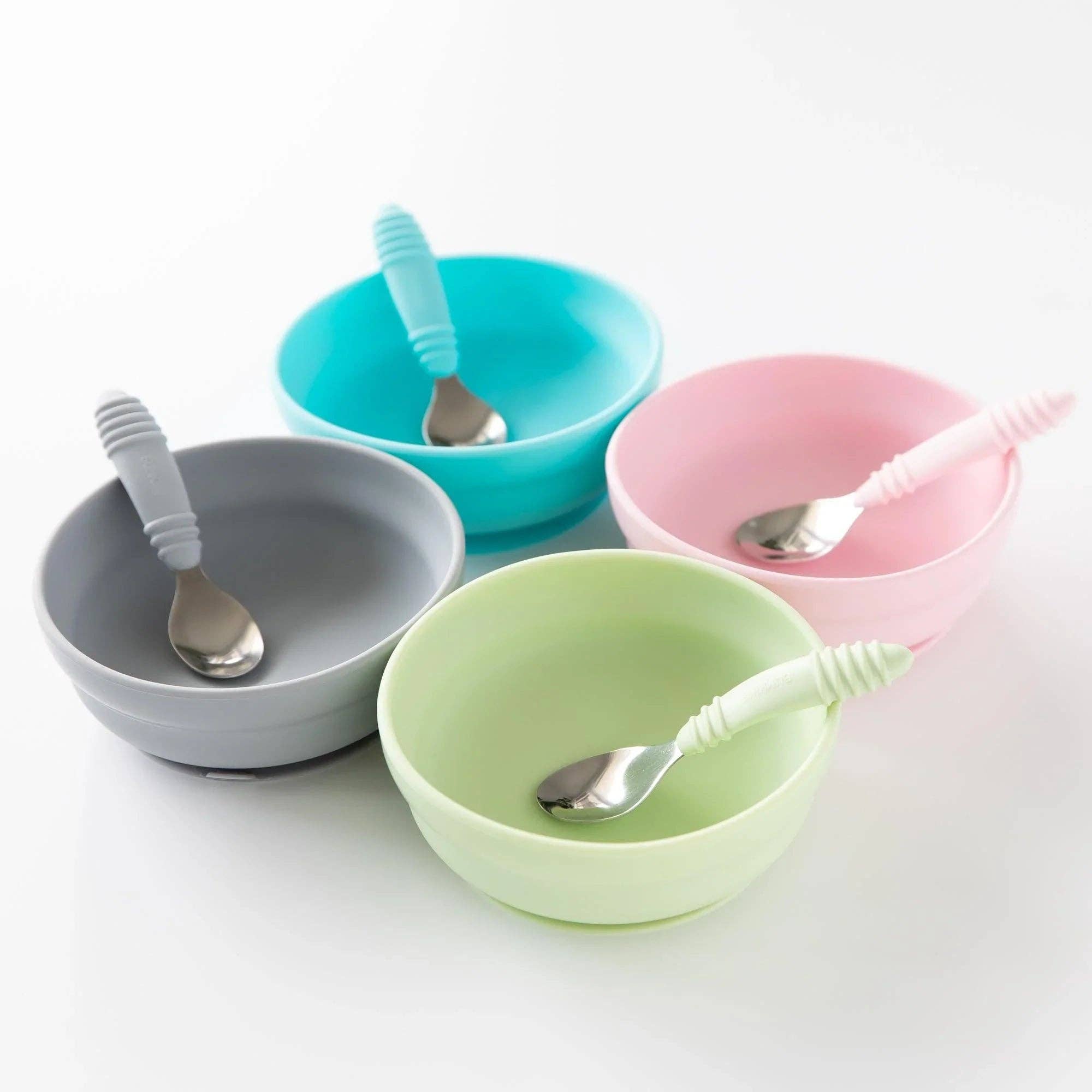 Silicone Grip Bowl: Sage