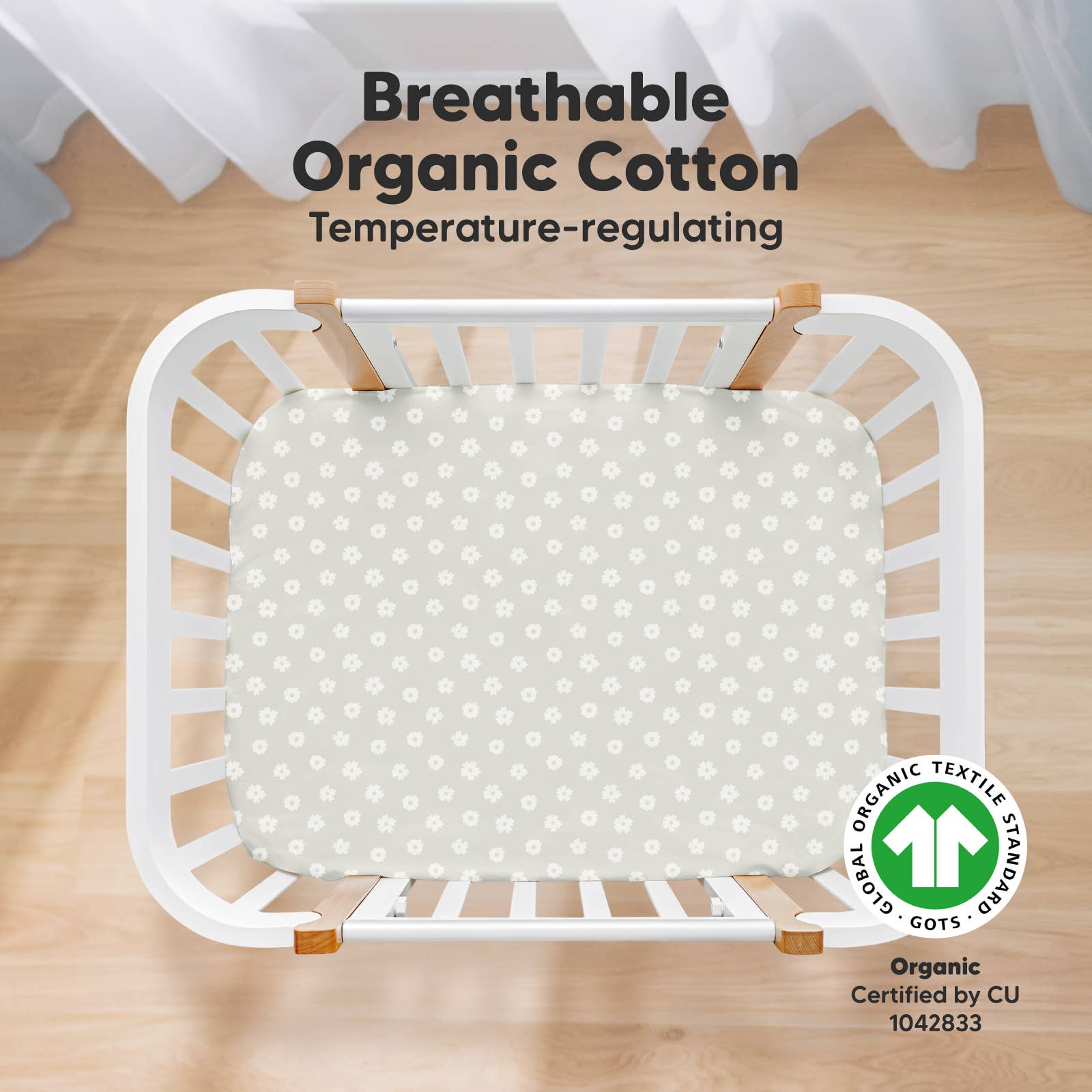 KeaBabies - Soothe Fitted Mini Crib Sheets, Pack n Play, Baby Girls Boys - Meadow-Giggles N Gear