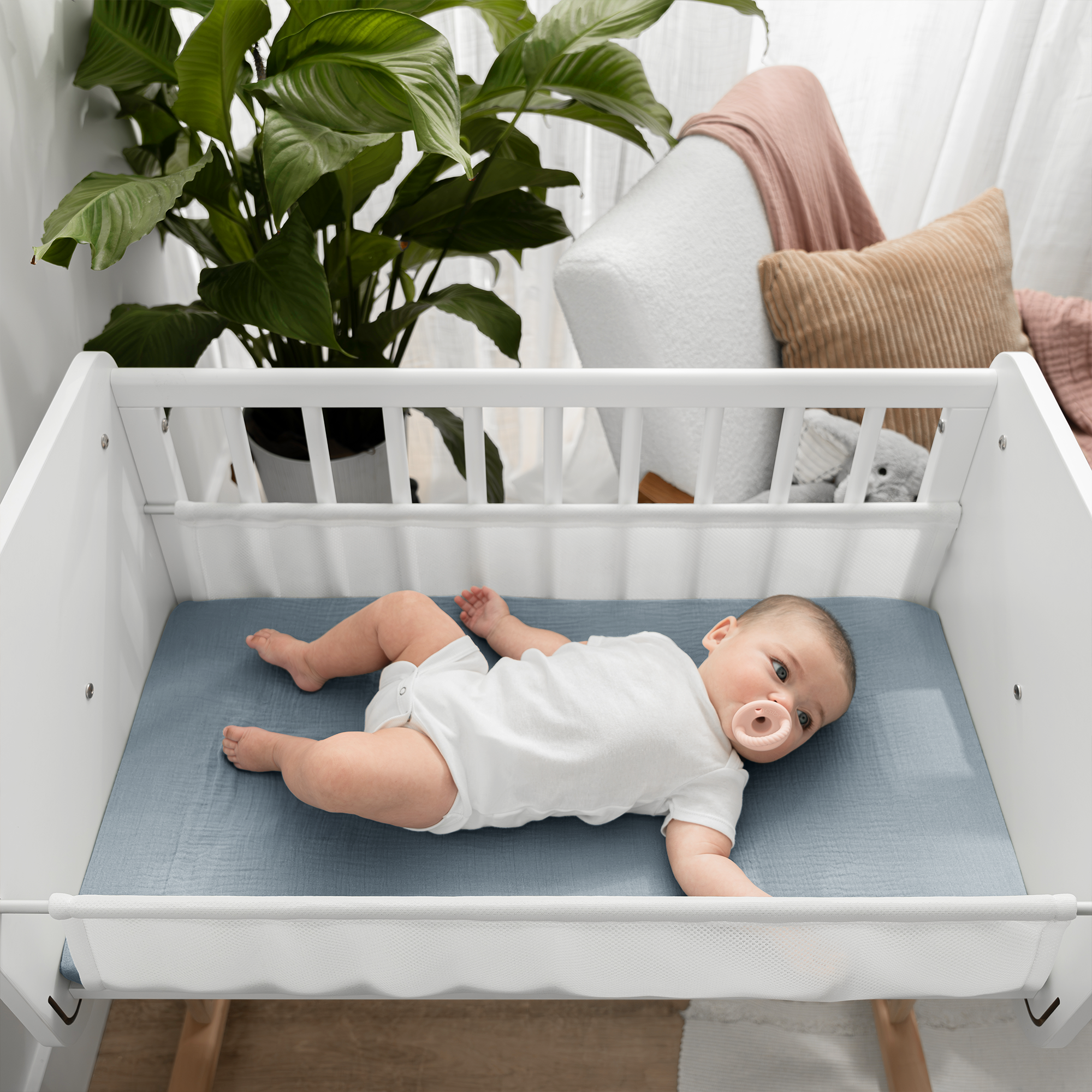 Comfy Cubs - Muslin Fitted Bassinet Crib Sheet, Extra Soft by Comfy Cubs-Giggles N Gear
