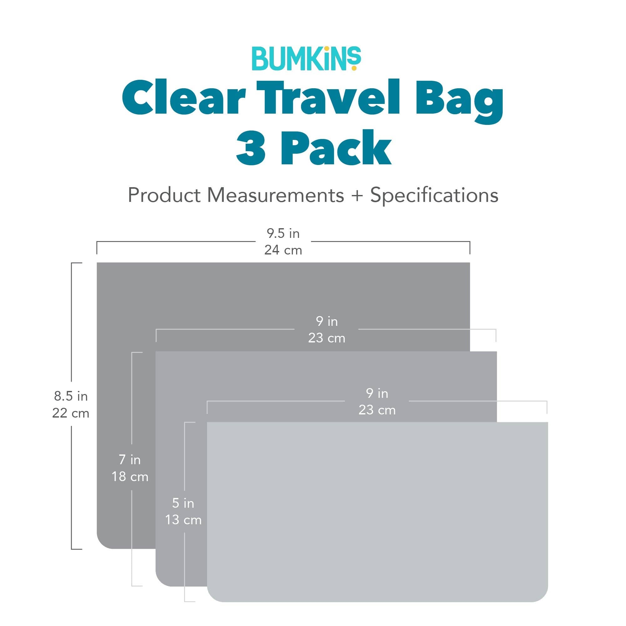 Clear Travel Bag 3 Pack: Aloha Stitch