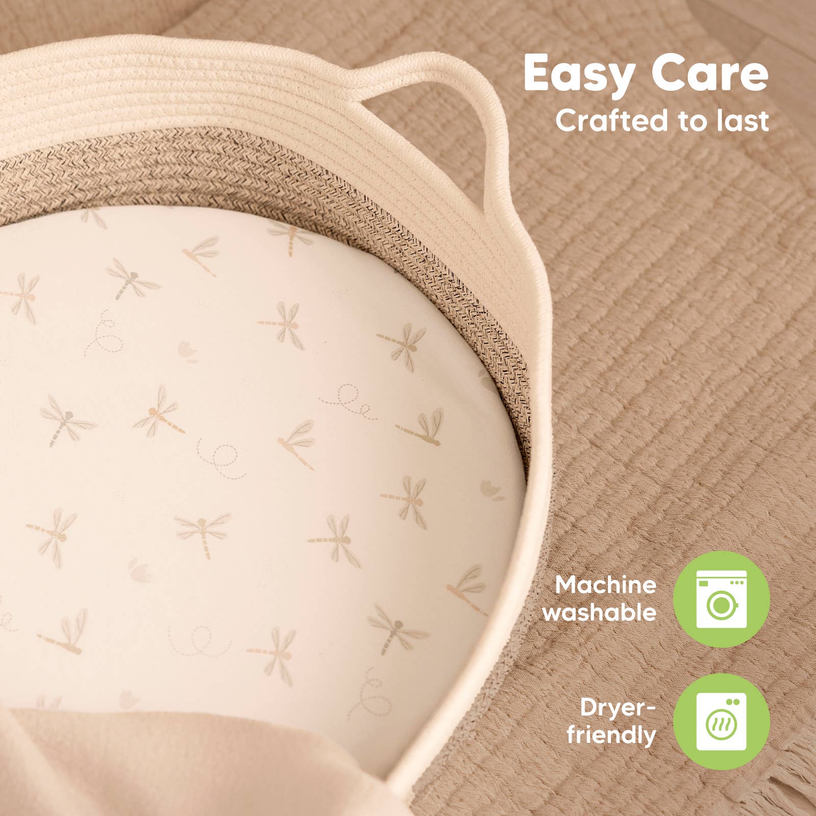 KeaBabies - Isla Bassinet Mattress Sheets Fitted for Baby Girls, Boys - Meadow-Giggles N Gear