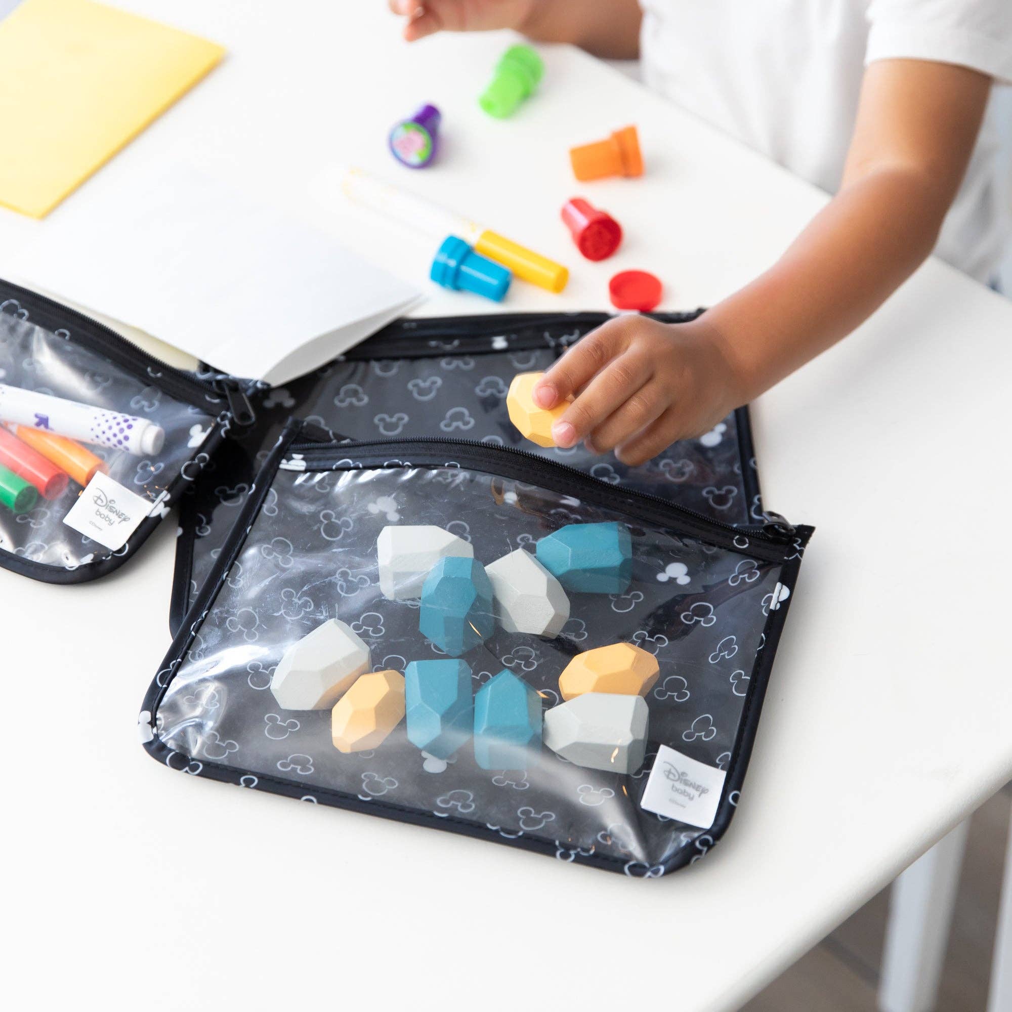 Clear Travel Bag 3-Pack: Mickey Mouse Icon Black + White