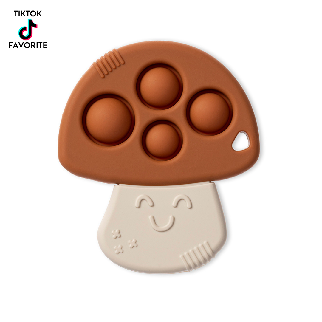 Itzy Ritzy Itzy Pop Mushroom Toy - Eco-Friendly Teething and Sensory Popper for Babies with Fun Popping Sounds