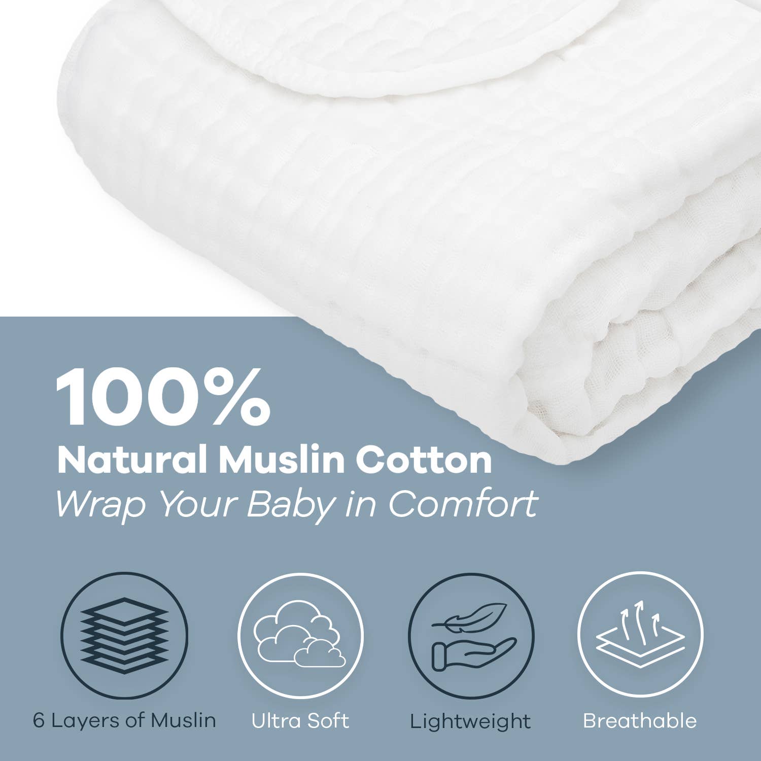 Baby Muslin Cotton Blankets by Comfy Cubs