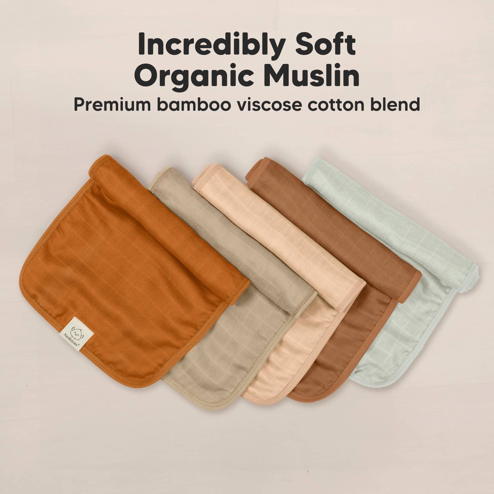 KeaBabies - KeaBabies Lumi Muslin Burp Cloths - Spice-Giggles N Gear