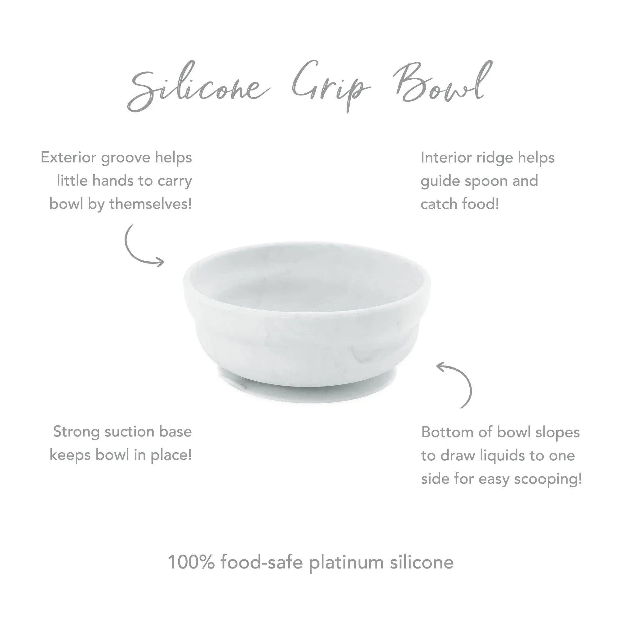 Silicone Grip Bowl: Marble