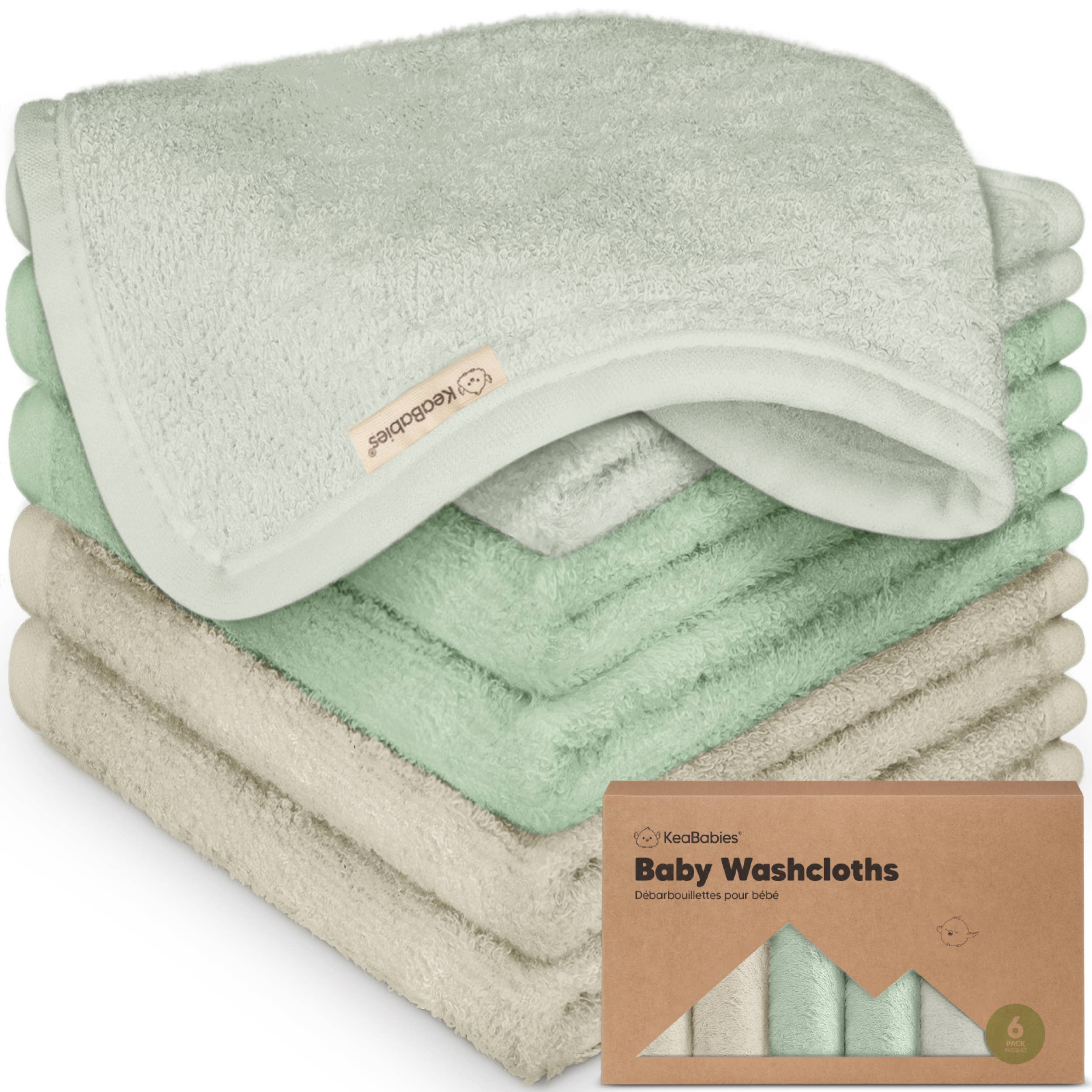 6-Pack Baby Wash Cloths - Hills