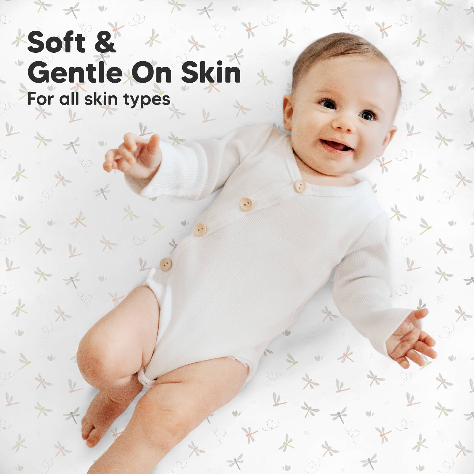 KeaBabies - Soothe Fitted Mini Crib Sheets, Pack n Play, Baby Girls Boys - Meadow-Giggles N Gear