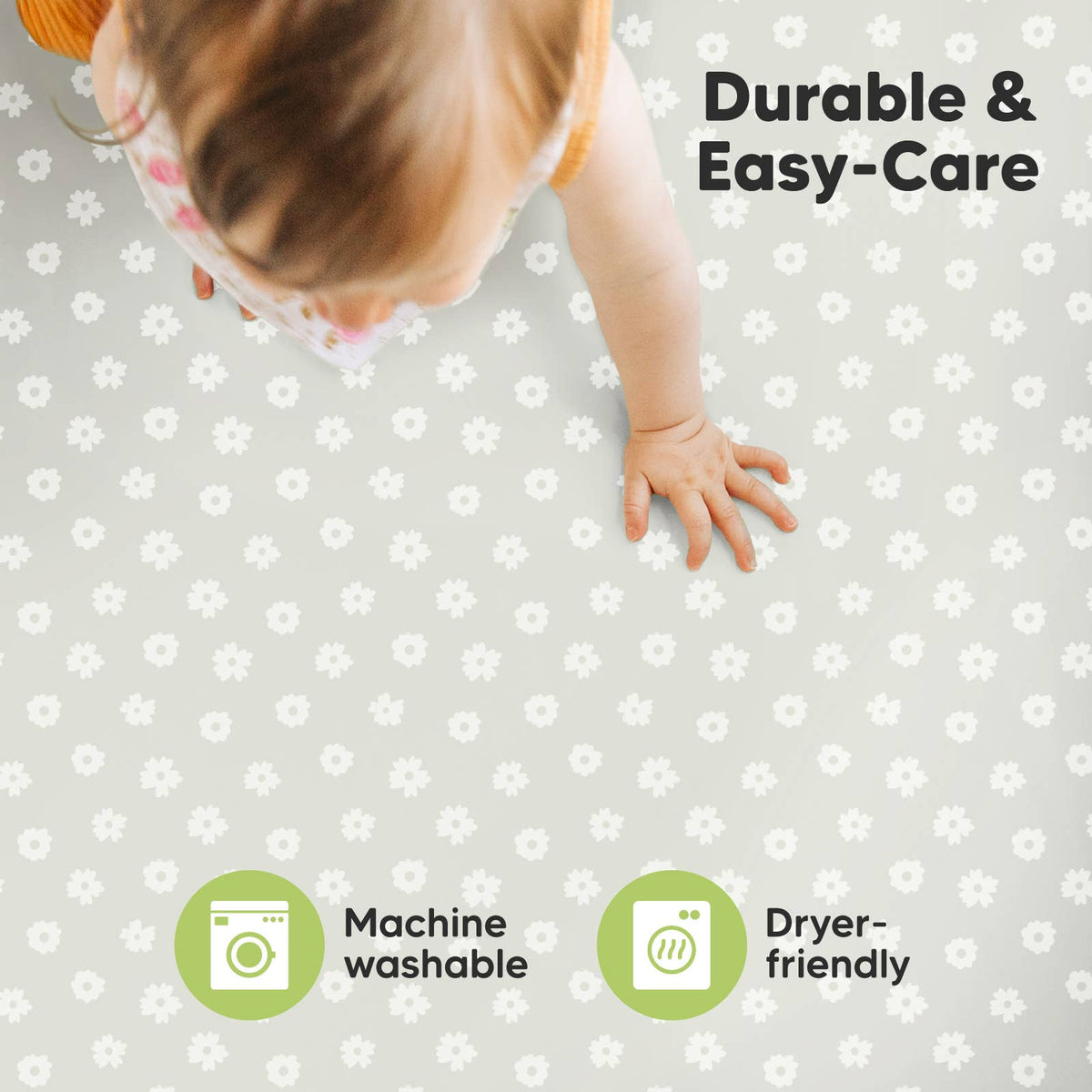 KeaBabies - Soothe Fitted Mini Crib Sheets, Pack n Play, Baby Girls Boys - Meadow-Giggles N Gear