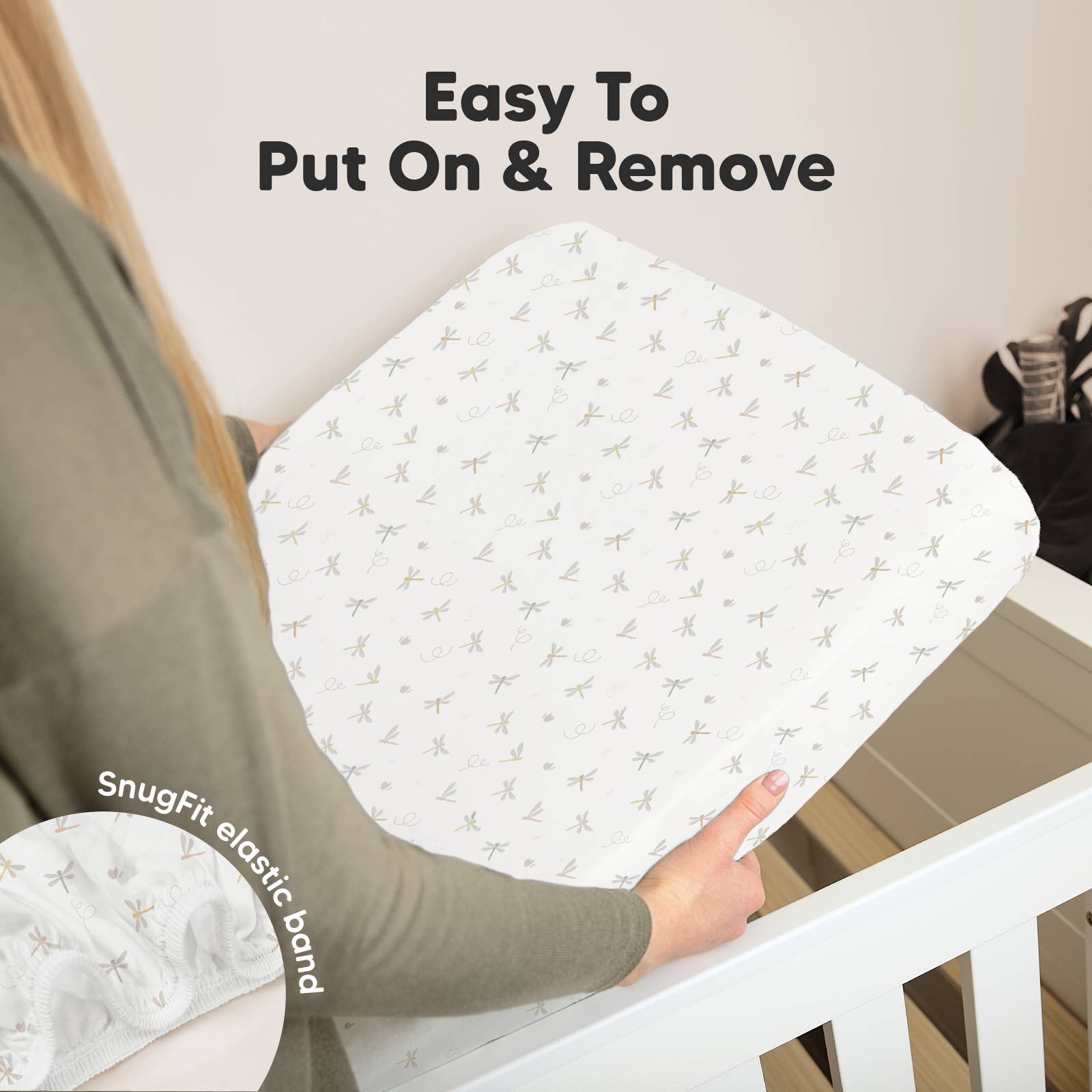 KeaBabies - Soothe Fitted Mini Crib Sheets, Pack n Play, Baby Girls Boys - Meadow-Giggles N Gear