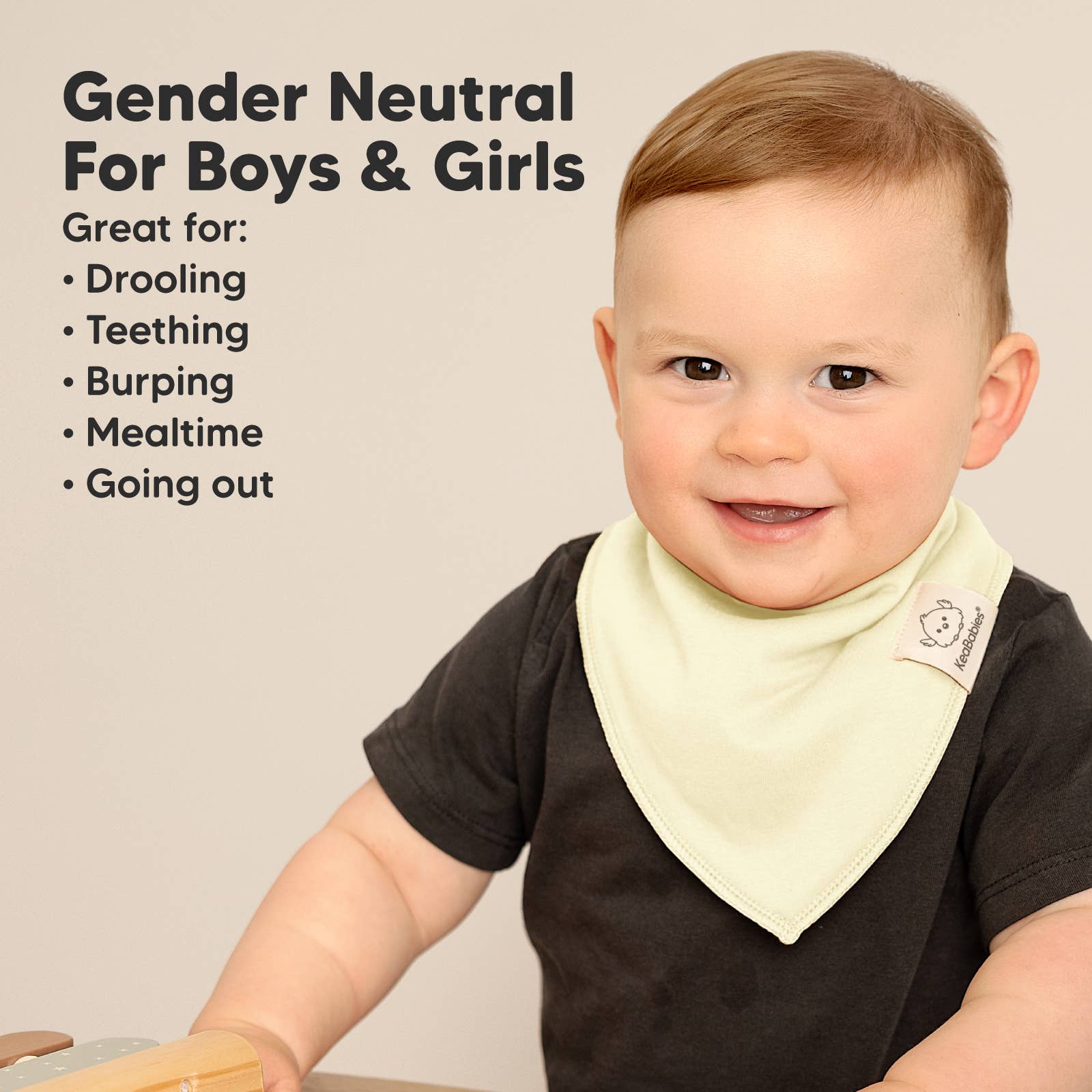 KeaBabies - 8-pack Baby Bandana Bibs for Boys and Girls - Embrace-Giggles N Gear