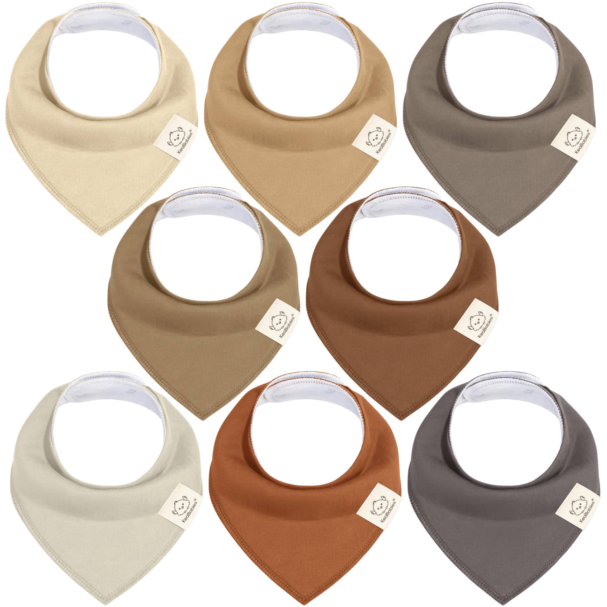 KeaBabies - 8-pack Baby Bandana Bibs for Boys and Girls - Embrace-Giggles N Gear
