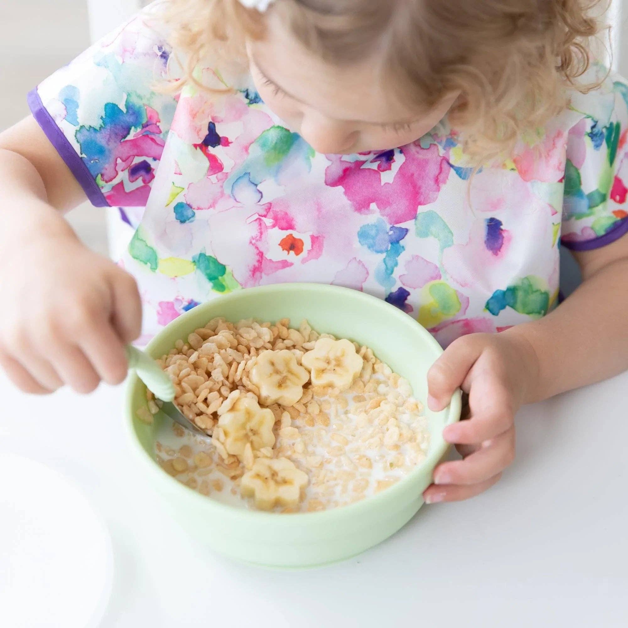 Silicone Grip Bowl: Sage