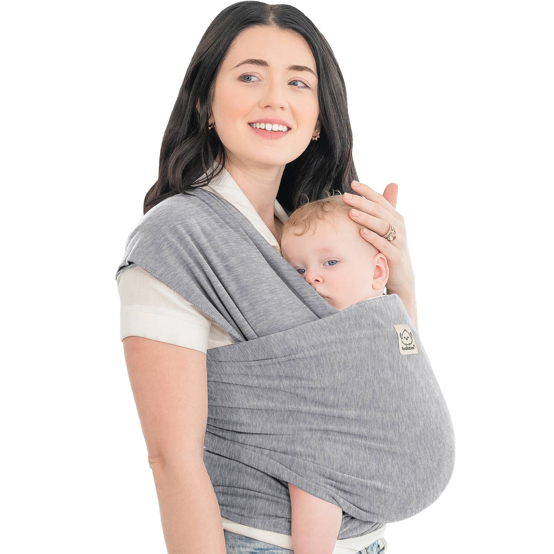 "KeaBabies SnuggleBond Baby Wrap Carrier – Classic Gray"