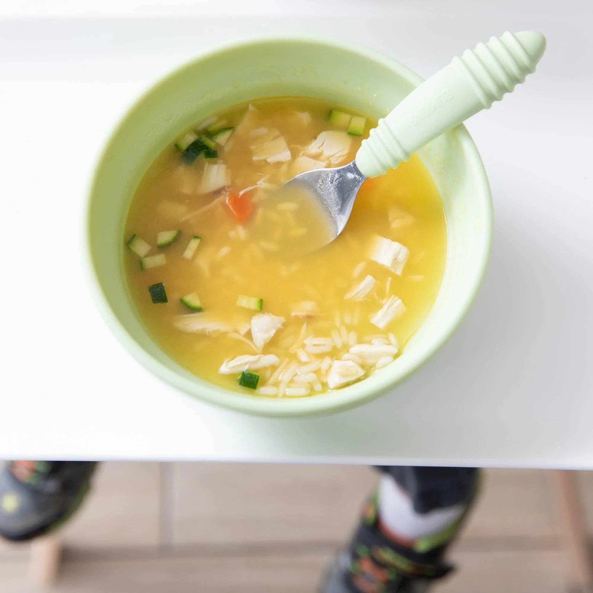 Silicone Grip Bowl: Sage