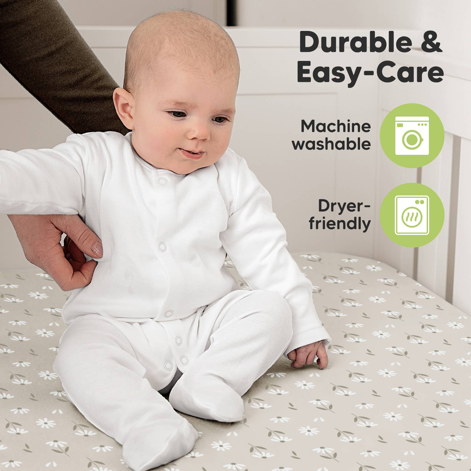 2-pack Organic Cotton Fitted Crib Sheet - Daisies