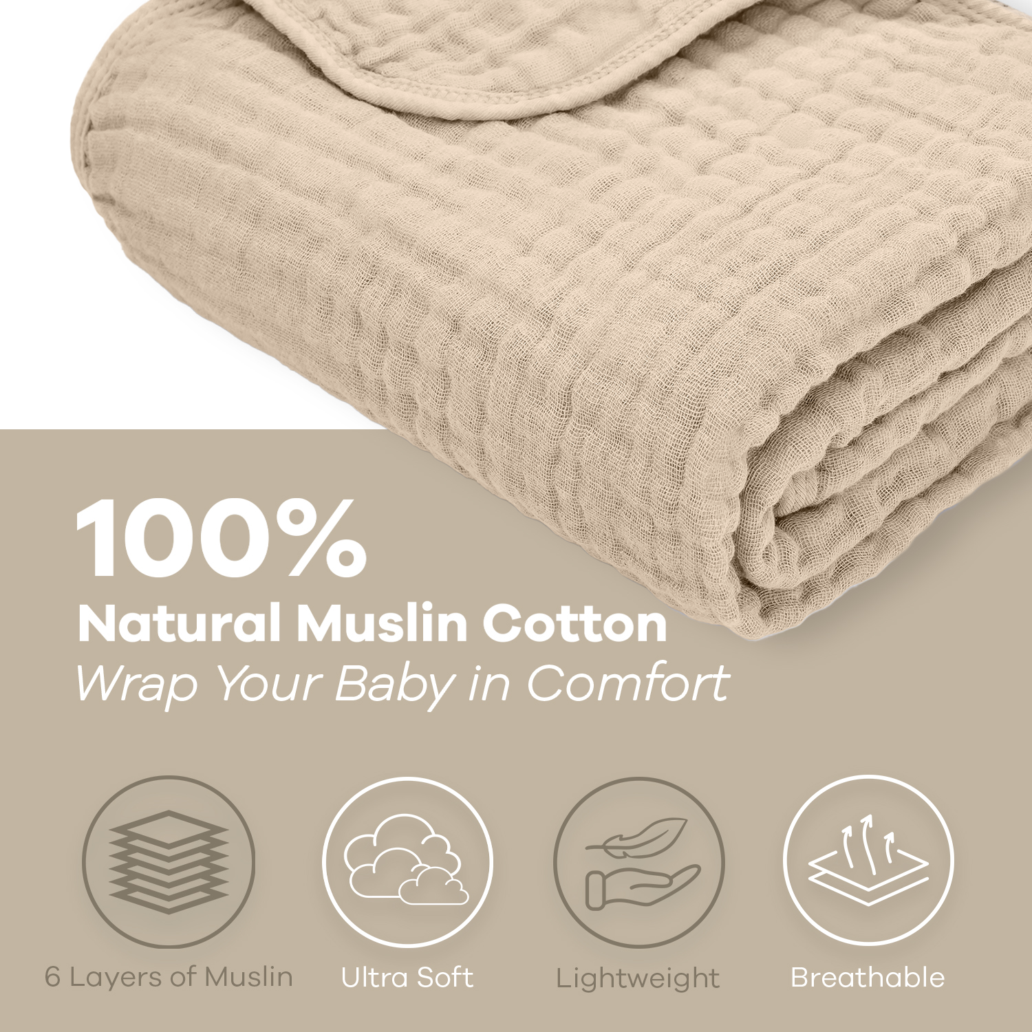 Baby Muslin Cotton Blankets by Comfy Cubs