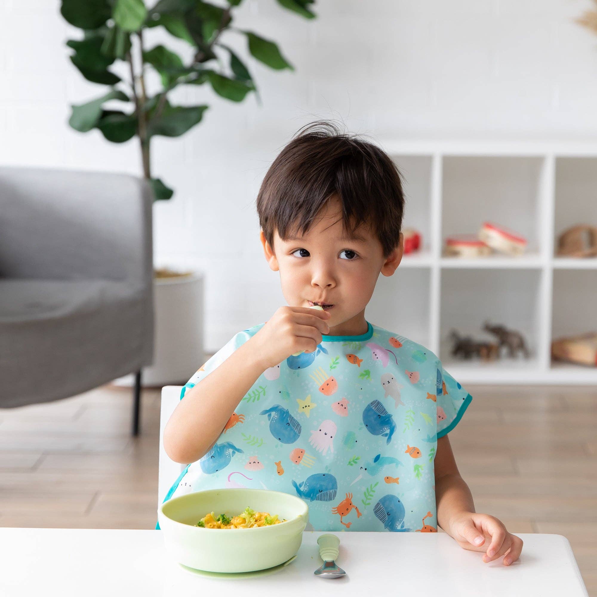 Silicone Grip Bowl: Sage