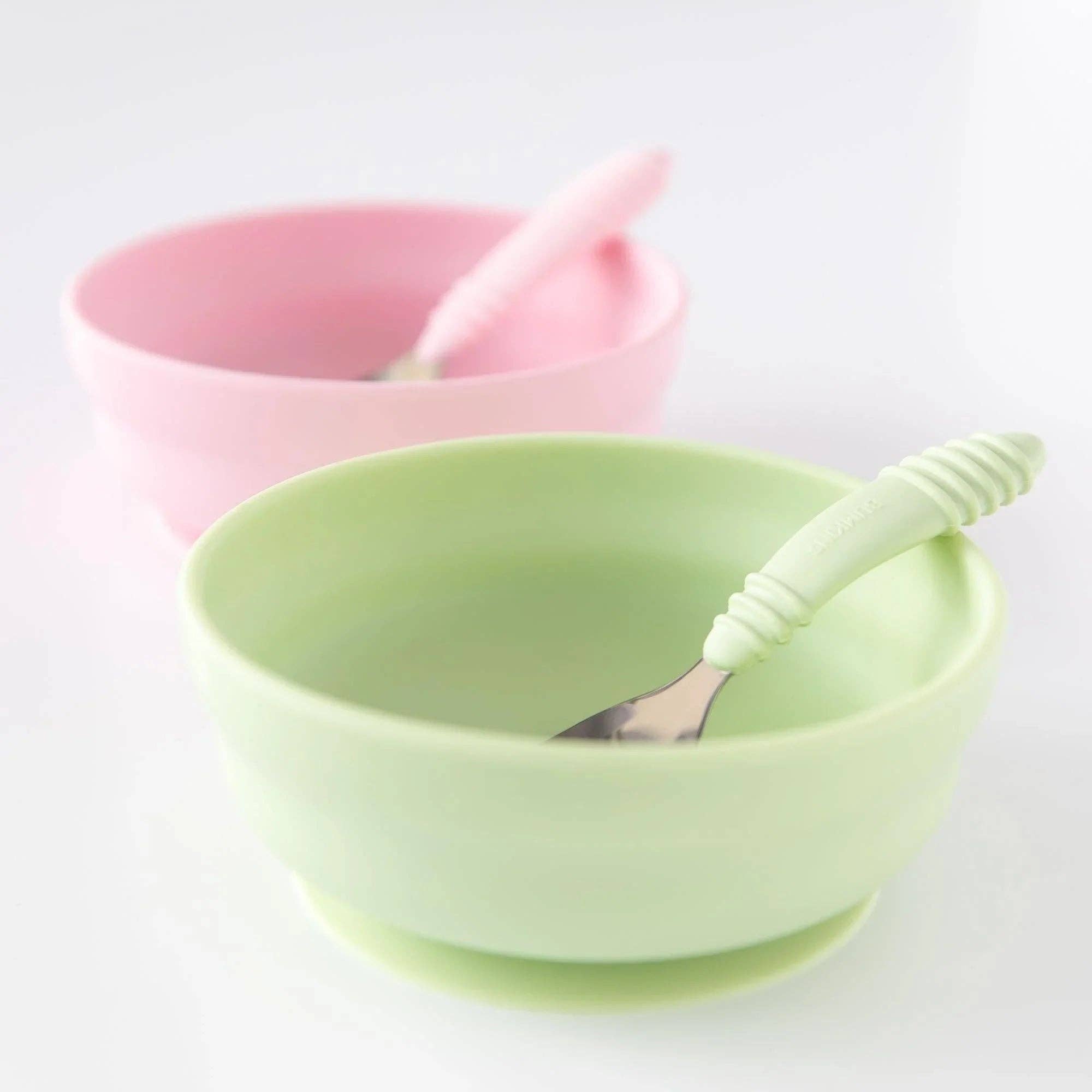 Silicone Grip Bowl: Sage