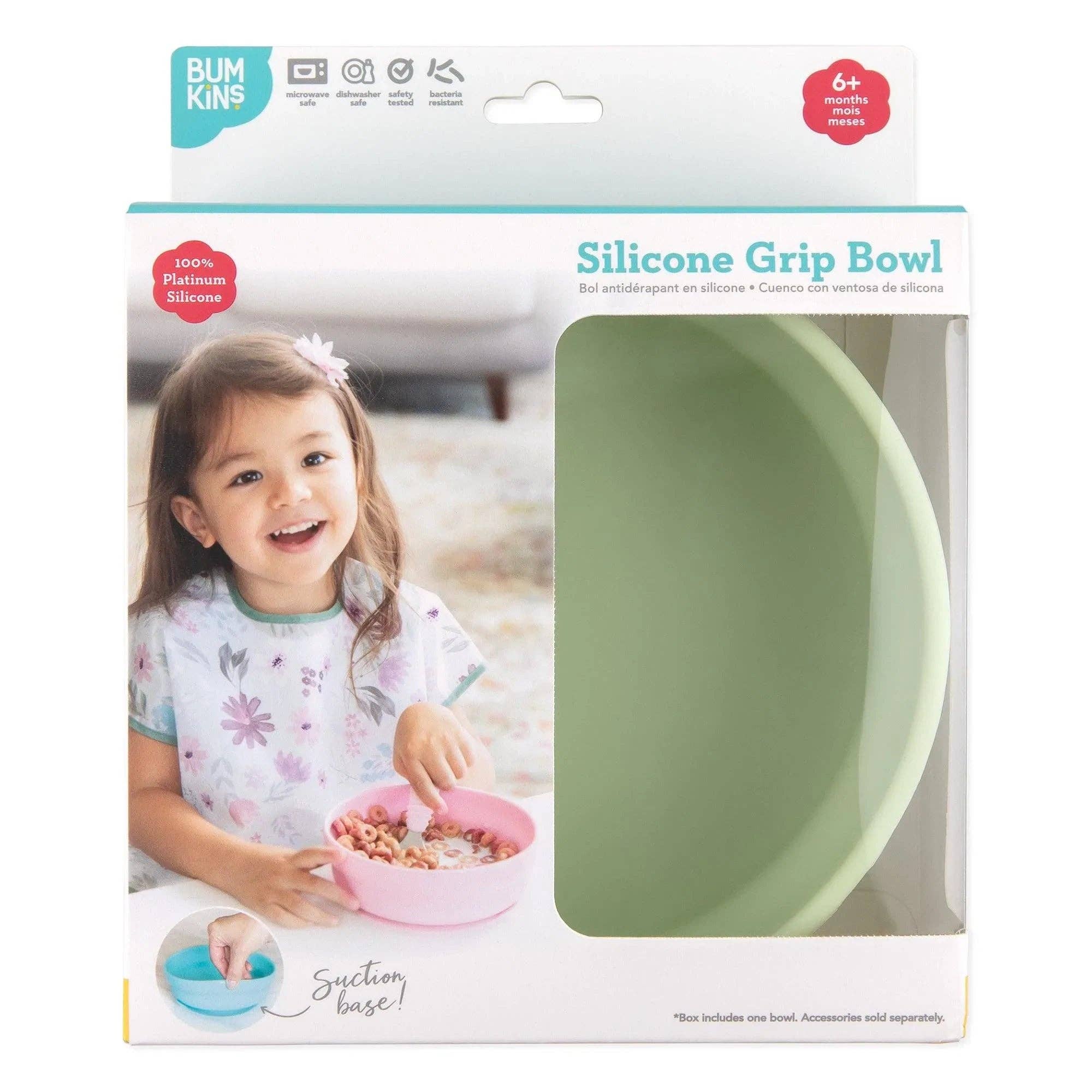 Silicone Grip Bowl: Sage