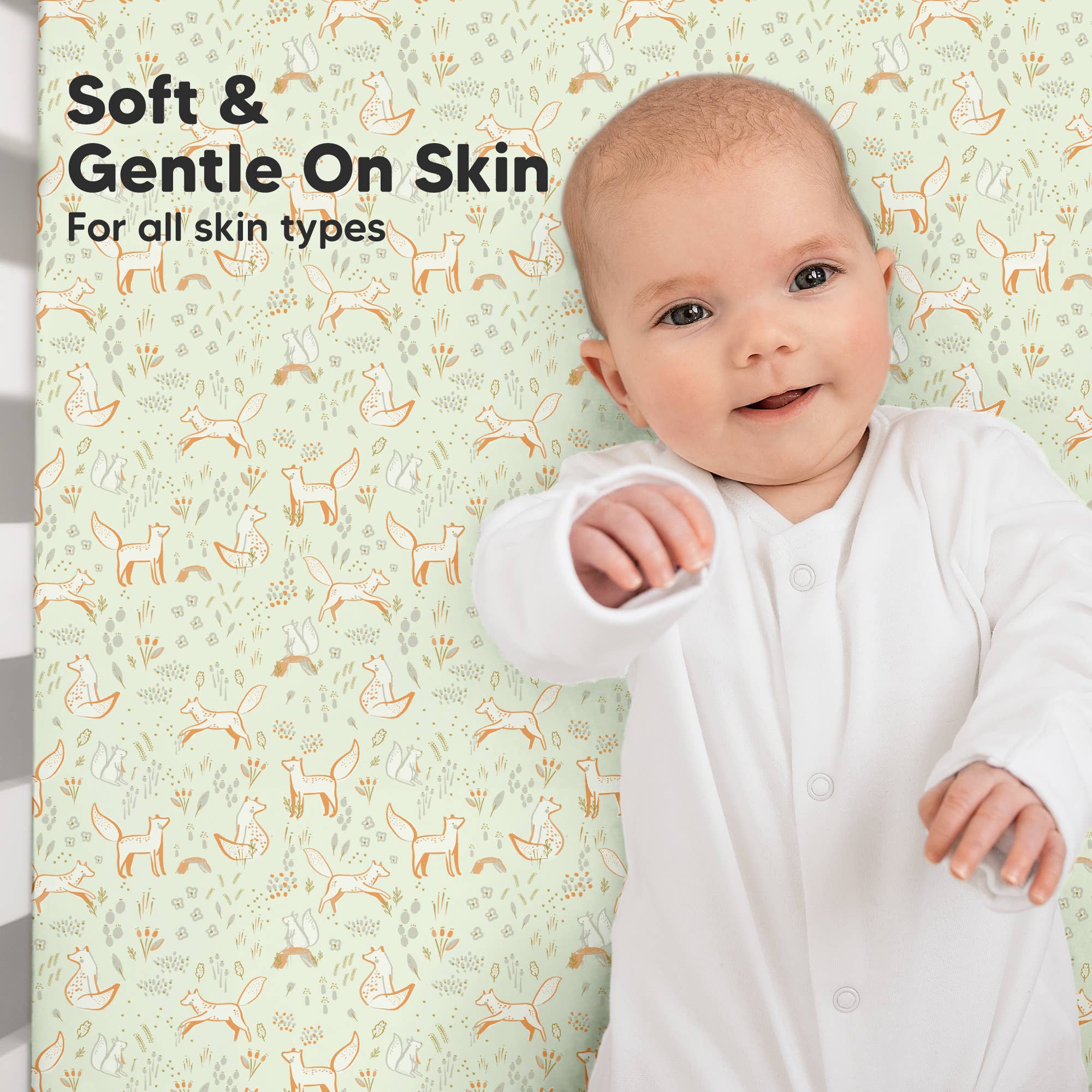 2-pack Organic Cotton Fitted Crib Sheet - Foxtrot