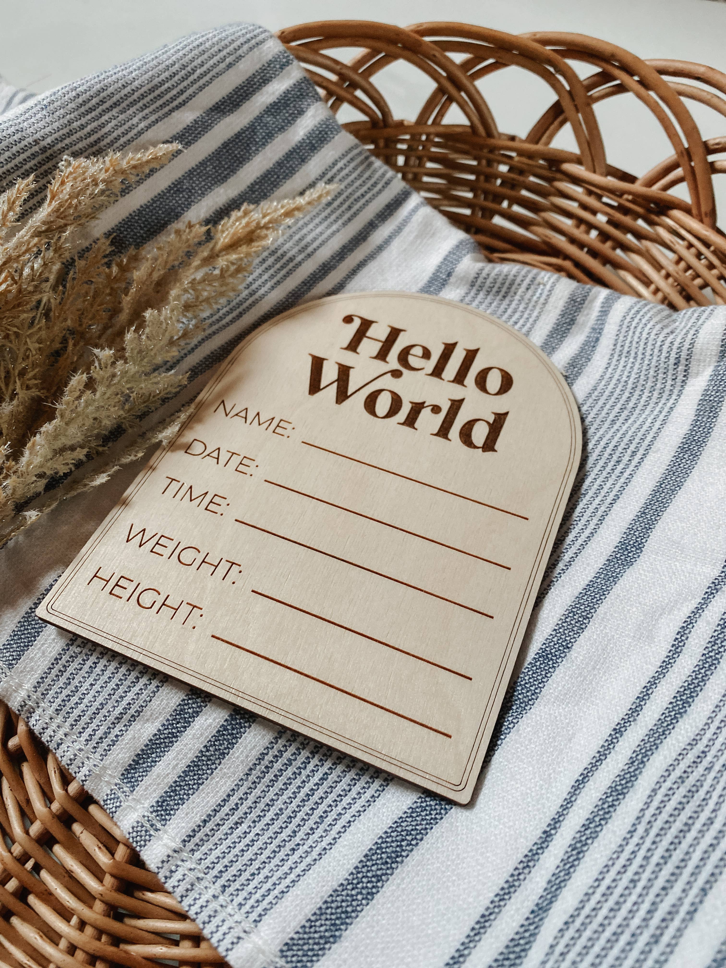 Wooden Birth Announcement